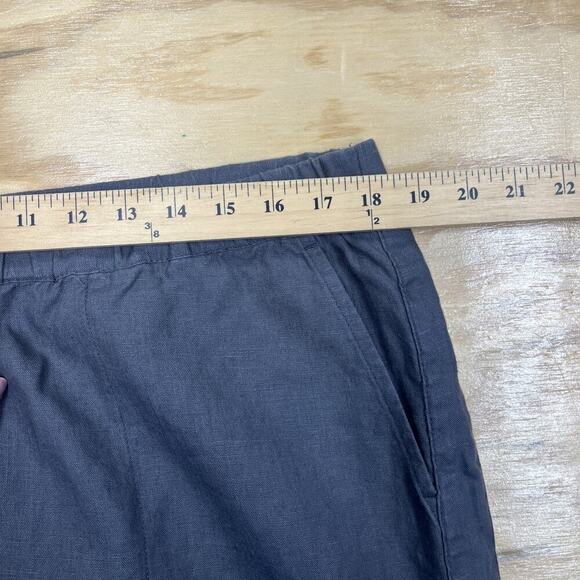 Pure J.Jill 100% Linen Pull On Pants Size Large Ankle Gray Lagenlook Beachy - Picture 12 of 15